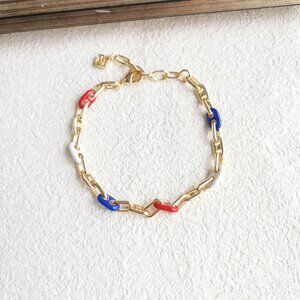 Kendra Scott Bailey Multi Color Enamel Gold Chain Bracelet